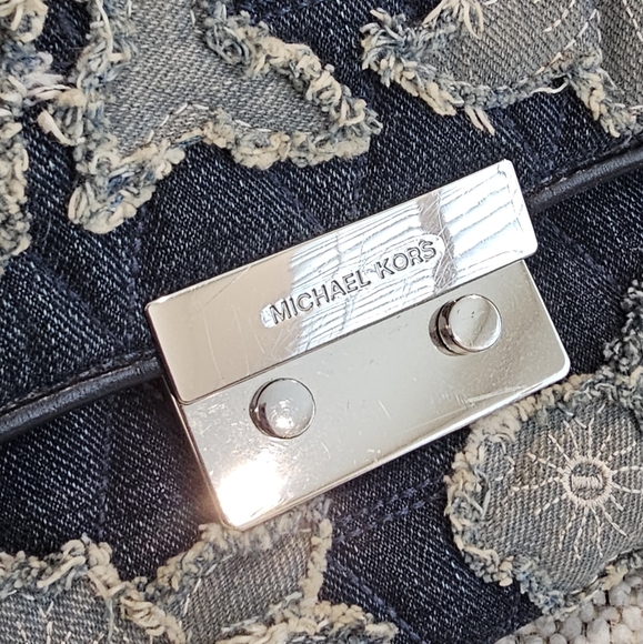 Michael Kors Large Sloan Denim Chain Bag - Picture 7 of 17